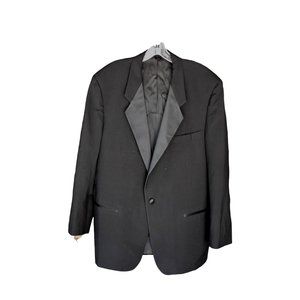 Men's Tallia Uomo Black Wool 2 Button Tuxedo Jacket Size 42R